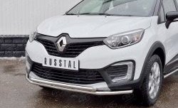 18 699 р. Защита переднего бампера (2 трубыØ42 мм, нержавейка) SLITKOFF Renault Kaptur дорестайлинг (2016-2020)  с доставкой в г. Йошкар-Ола. Увеличить фотографию 2