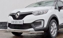 18 699 р. Защита переднего бампера (2 трубыØ42 мм, нержавейка) SLITKOFF Renault Kaptur дорестайлинг (2016-2020)  с доставкой в г. Йошкар-Ола. Увеличить фотографию 4