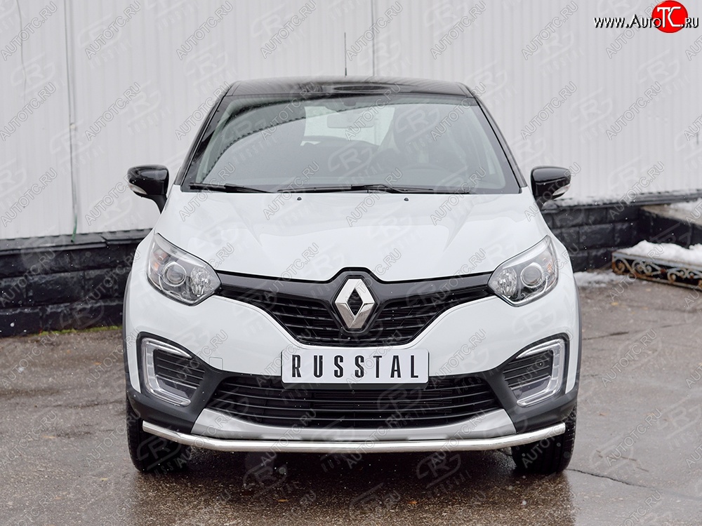 14 649 р. Защита переднего бампера (Ø42 мм, нержавейка) SLITKOFF Renault Kaptur дорестайлинг (2016-2020)  с доставкой в г. Йошкар-Ола