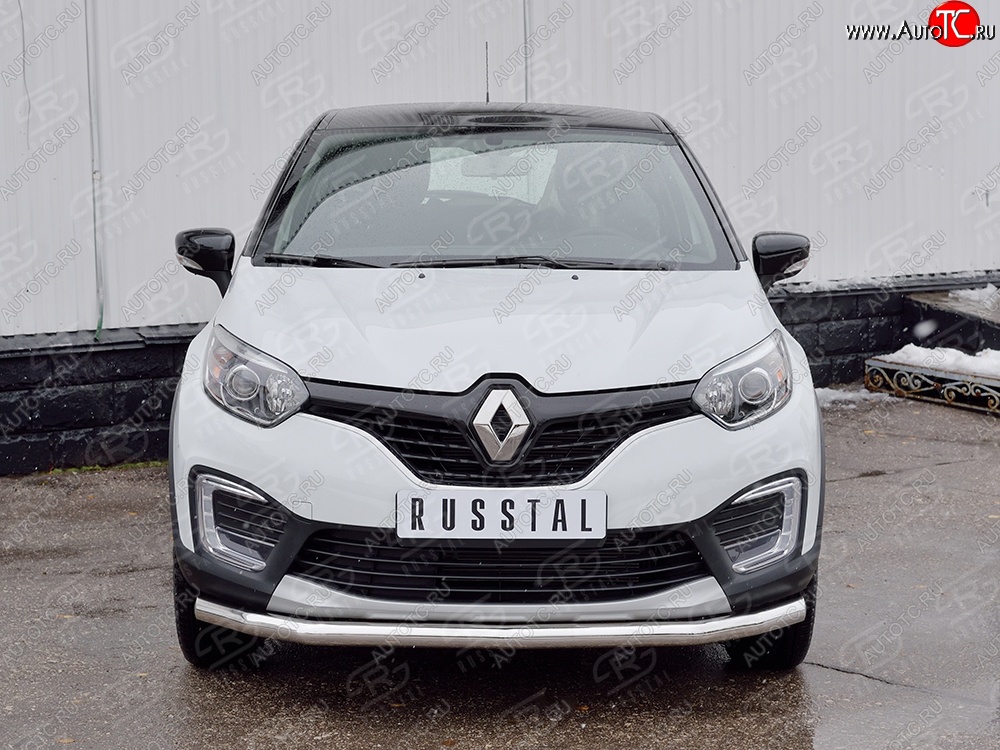 16 999 р. Защита переднего бампера (Ø63 мм, нержавейка) SLITKOFF Renault Kaptur дорестайлинг (2016-2020)  с доставкой в г. Йошкар-Ола