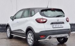 12 699 р. Защита заднего бампера (Ø42 мм уголки, нержавейка) SLITKOFF Renault Kaptur дорестайлинг (2016-2020)  с доставкой в г. Йошкар-Ола. Увеличить фотографию 2