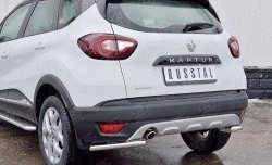 12 699 р. Защита заднего бампера (Ø42 мм уголки, нержавейка) SLITKOFF Renault Kaptur дорестайлинг (2016-2020)  с доставкой в г. Йошкар-Ола. Увеличить фотографию 3