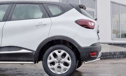 12 699 р. Защита заднего бампера (Ø42 мм уголки, нержавейка) SLITKOFF Renault Kaptur дорестайлинг (2016-2020)  с доставкой в г. Йошкар-Ола. Увеличить фотографию 4