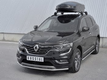 14 999 р. Защита переднего бампера (Ø42 мм, нержавейка) SLITKOFF  Renault Koleos  2 (2016-2025)  с доставкой в г. Йошкар-Ола. Увеличить фотографию 2