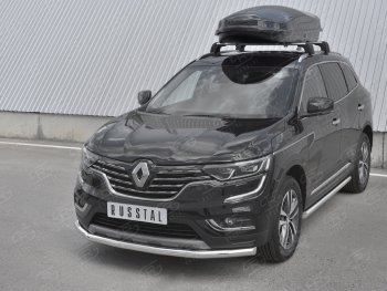 18 599 р. Защита переднего бампера (Ø63 мм, нержавейка) SLITKOFF Renault Koleos 2 (2016-2025)  с доставкой в г. Йошкар-Ола. Увеличить фотографию 2