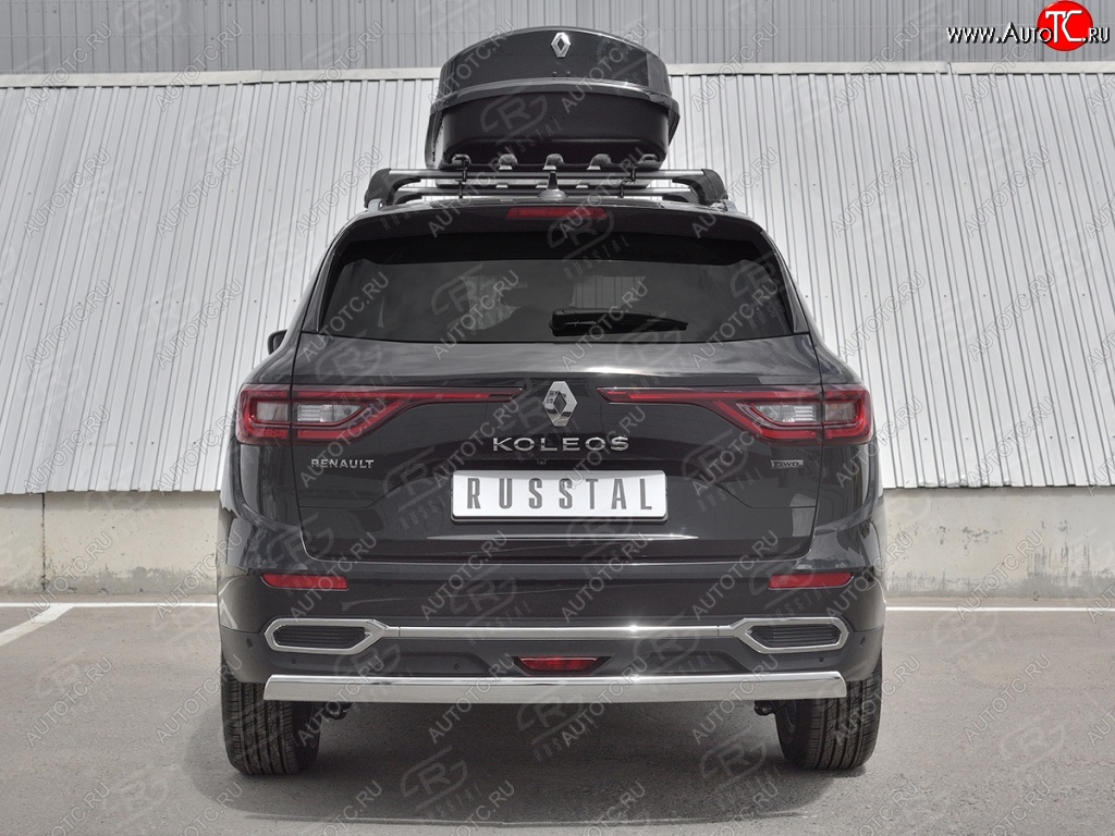 15 649 р. Защита заднего бампера (Ø75х42 мм, нержавейка) Russtal Renault Koleos 2 (2016-2024)  с доставкой в г. Йошкар-Ола