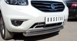 Одинарная защита переднего бампера диаметром 76 мм SLITKOFF Renault Koleos 1 Phase 3 (2013-2016)