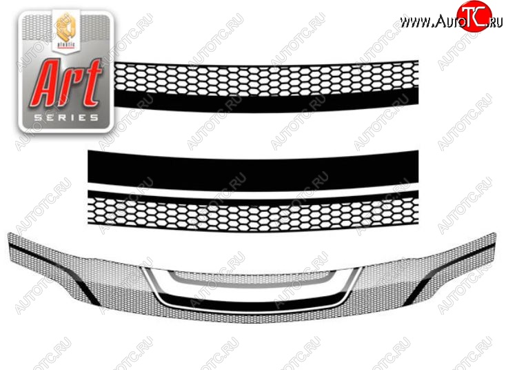 2 449 р. Дефлектор капота CA-Plastiс  Renault Logan  1 (2004-2010) дорестайлинг (Серия Art белая)  с доставкой в г. Йошкар-Ола