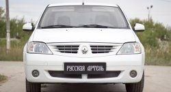 1 799 р. Защитная сетка решетки переднего бампера РА Renault Logan 1 дорестайлинг (2004-2010)  с доставкой в г. Йошкар-Ола. Увеличить фотографию 2