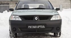 769 р. Зимняя заглушка решетки переднего бампера РА Renault Logan 1 дорестайлинг (2004-2010)  с доставкой в г. Йошкар-Ола. Увеличить фотографию 2