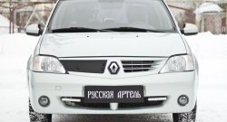 879 р. Зимняя заглушка решетки радиатора РА Renault Logan 1 дорестайлинг (2004-2010)  с доставкой в г. Йошкар-Ола. Увеличить фотографию 3