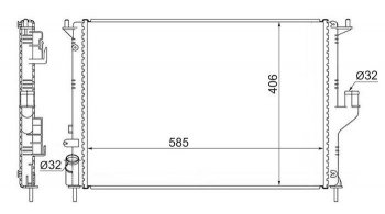Радиатор SAT (1.4/1.6 с кондиционером, 2.0 без АС) Renault Logan Stepway (2018-2025)