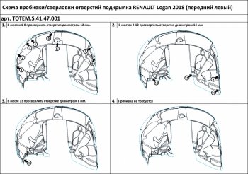 2 899 р. Левый подкрылок передний TOTEM (с шумоизоляцией)  Renault Logan  2 (2018-2024) рестайлинг  с доставкой в г. Йошкар-Ола. Увеличить фотографию 2