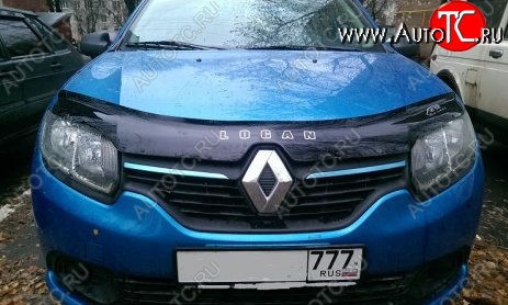 999 р. Дефлектор капота Russtal Renault Logan 2 дорестайлинг (2014-2018)  с доставкой в г. Йошкар-Ола