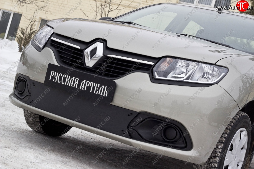 1 089 р. Зимняя заглушка переднего бампера RA  Renault Logan  2 (2014-2018) дорестайлинг  с доставкой в г. Йошкар-Ола