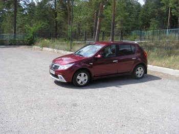 2 099 р. Накладка на передний бампер KART губа Renault Sandero (BS) (2009-2014) (Неокрашенная)  с доставкой в г. Йошкар-Ола. Увеличить фотографию 2