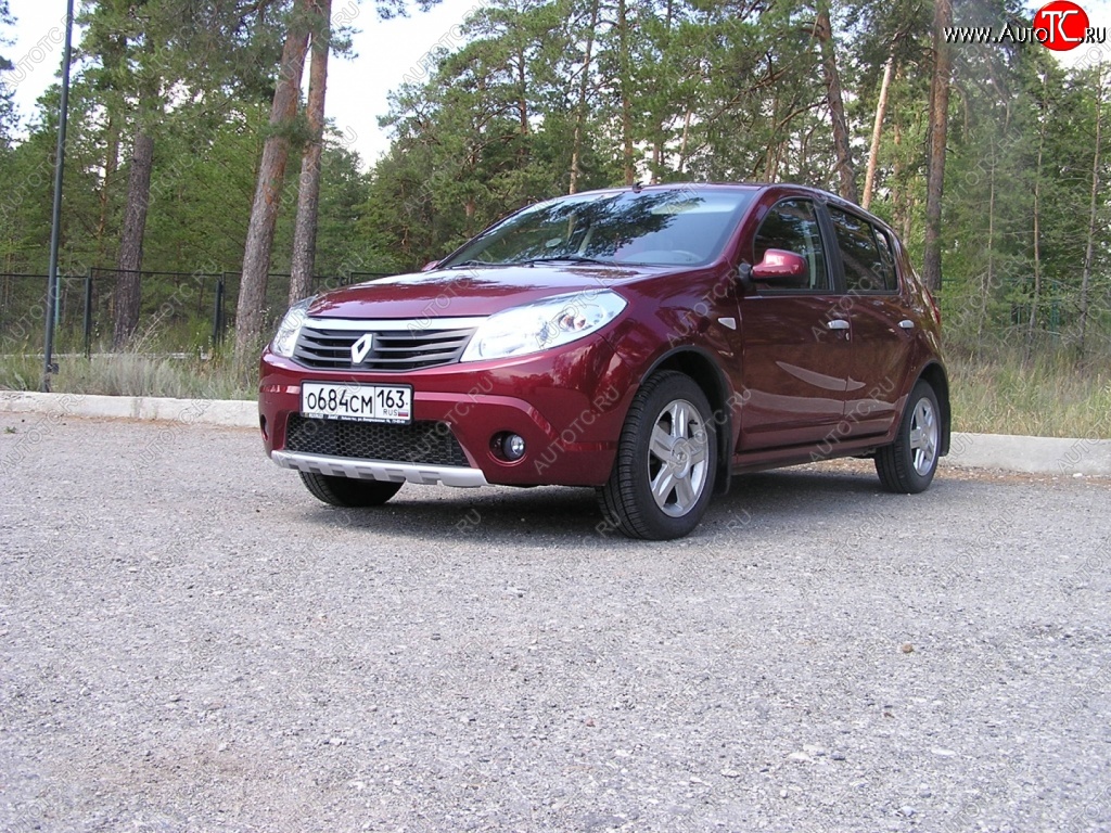 2 099 р. Накладка на передний бампер KART губа Renault Sandero (BS) (2009-2014) (Неокрашенная)  с доставкой в г. Йошкар-Ола