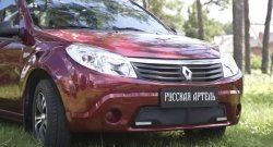 1 799 р. Защитная сетка решетки переднего бампера (с ДХО) РА Renault Sandero (BS) (2009-2014)  с доставкой в г. Йошкар-Ола. Увеличить фотографию 2