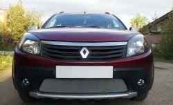 1 539 р. Сетка на бампер Russtal (хром) Renault Sandero Stepway (BS) (2010-2014)  с доставкой в г. Йошкар-Ола. Увеличить фотографию 3