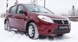 929 р. Зимняя заглушка решетки переднего бампера РА Renault Sandero (BS) (2009-2014)  с доставкой в г. Йошкар-Ола. Увеличить фотографию 2