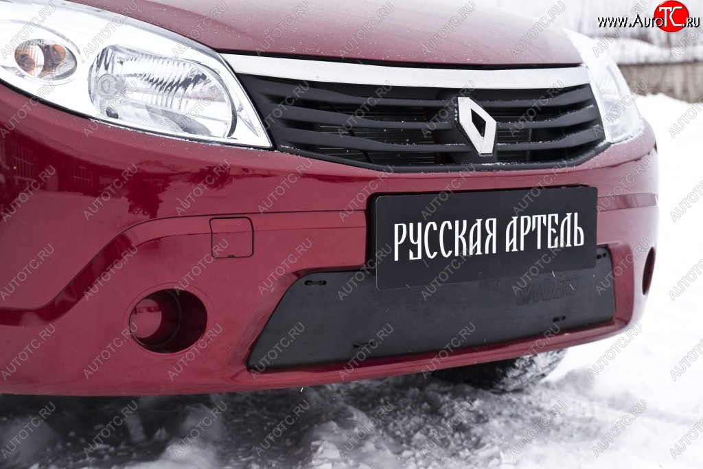 929 р. Зимняя заглушка решетки переднего бампера РА Renault Sandero (BS) (2009-2014)  с доставкой в г. Йошкар-Ола