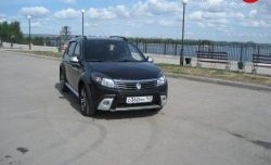 4 249 р. Высокая Накладка Kart на передний бампер Renault Sandero (BS) (2009-2014) (Неокрашенная)  с доставкой в г. Йошкар-Ола. Увеличить фотографию 3