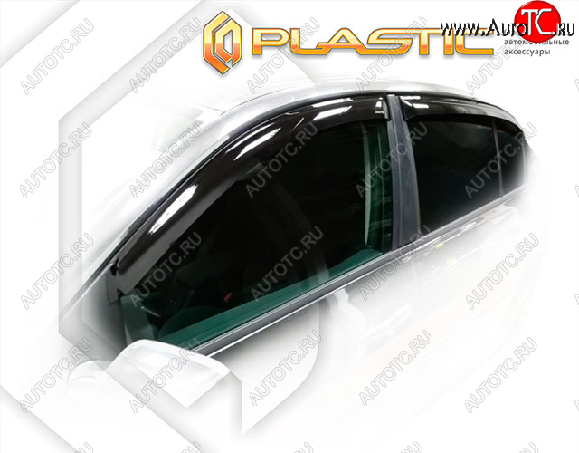 2 079 р. Ветровики дверей CA-Plastic  Renault Megane  седан (2006-2009)  рестайлинг (Classic полупрозрачный, Без хром. молдинга)  с доставкой в г. Йошкар-Ола