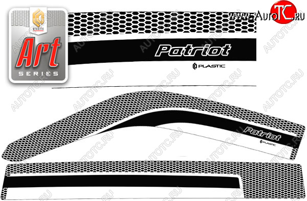 2 289 р. Ветровики дверей CA-Plastic  Уаз Патриот  3163 5 дв. (2005-2013) дорестайлинг (Серия Art белая, без хром. молдинга)  с доставкой в г. Йошкар-Ола