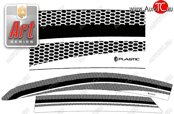 2 289 р. Ветровики дверей CA-Plastic Hyundai IX35 LM дорестайлинг (2009-2013) (Серия Art белая, без хром. молдинга, крепление скотч)  с доставкой в г. Йошкар-Ола