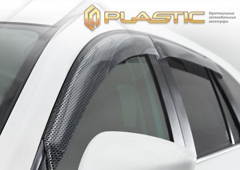 2 289 р. Ветровики дверей CA-Plastic  Toyota Sienta  NCP80 (2003-2015) дорестайлинг, 1-ое пополение 1-ый рестайлинг, 2-ой рестайлинг (Серия Art графит, без хром. молдинга)  с доставкой в г. Йошкар-Ола. Увеличить фотографию 2