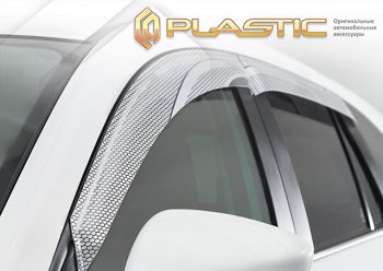 2 289 р. Ветровики дверей CA-Plastic  Toyota Sienta  NCP80 (2003-2015) дорестайлинг, 1-ое пополение 1-ый рестайлинг, 2-ой рестайлинг (Серия Art серебро, без хром. молдинга)  с доставкой в г. Йошкар-Ола. Увеличить фотографию 2