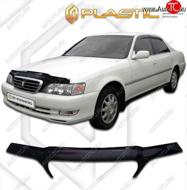 2 369 р. Дефлектор капота (exclusive) CA-Plastic  Toyota Cresta  X100 (1998-2001) рестайлинг (Classic чёрный, Без надписи)  с доставкой в г. Йошкар-Ола