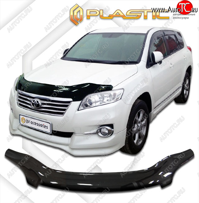 2 369 р. Дефлектор капота (exclusive) CA-Plastic  Toyota Vanguard (2007-2013) (Classic чёрный, Без надписи)  с доставкой в г. Йошкар-Ола