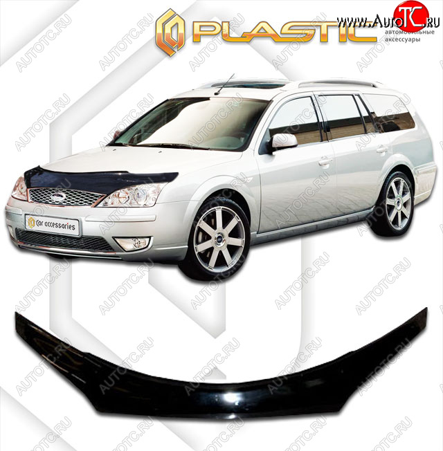 2 199 р. Дефлектор капота (exclusive) CA-Plastic  Ford Mondeo (2000-2007) Mk3,BWY дорестайлинг, универсал, Mk3,BWY рестайлинг, универсал (Classic чёрный, Без надписи)  с доставкой в г. Йошкар-Ола