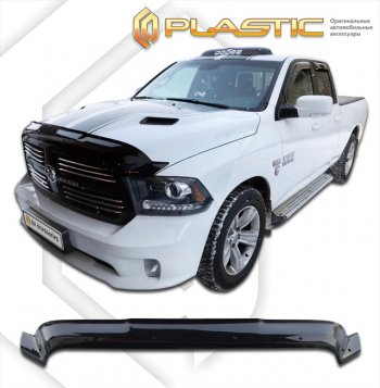 2 369 р. Дефлектор капота (Quad Cab) CA-Plastic Exclusive  Dodge Ram  DJ, DS (2008-2012) (Classic чёрный, Без надписи)  с доставкой в г. Йошкар-Ола. Увеличить фотографию 2