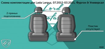 3 799 р. Чехлы сидений Lord Autofashion Дублин (жаккард, 2 места, с подголовниками) Лада Ларгус дорестайлинг R90 (2012-2021) (Серый, Сеул серый)  с доставкой в г. Йошкар-Ола. Увеличить фотографию 4