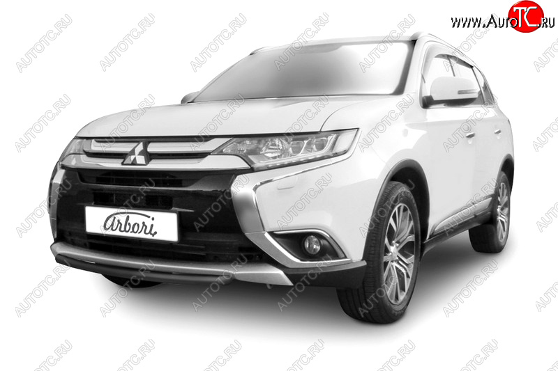 12 349 р. Защита переднего бампера (короткая диаметр 57 мм) Arbori Mitsubishi Outlander GF 2-ой рестайлинг (2015-2018)  с доставкой в г. Йошкар-Ола