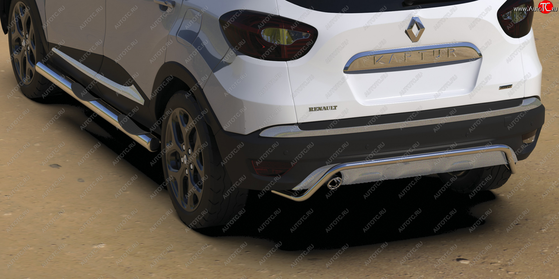 17 849 р. Защита заднего бампера (диаметр 42 мм) Arbori Renault Kaptur дорестайлинг (2016-2020)  с доставкой в г. Йошкар-Ола