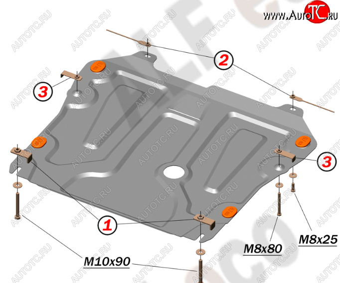 14 299 р. Защита картера двигателя и КПП Alfeco  Chevrolet Cruze ( J300,  J305,  J308) (2009-2015) седан дорестайлинг, хэтчбек дорестайлинг, седан рестайлинг, универсал рестайлинг, хэтчбек рестайлинг (Алюминий 4 мм)  с доставкой в г. Йошкар-Ола