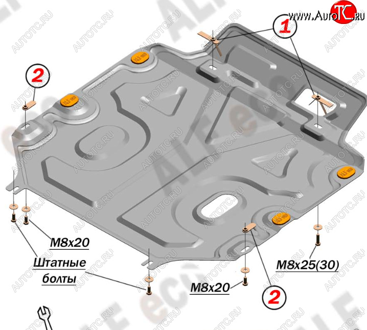 17 599 р. Защита картера двигателя и КПП Alfeco  Chevrolet Captiva (2011-2016) 1-ый рестайлинг, 2-ой рестайлинг (Алюминий 4 мм)  с доставкой в г. Йошкар-Ола