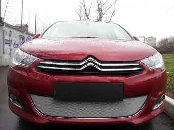 Защитная сетка радиатора в бампер (ячейка 3х7 мм) Стрелка 11 Стандарт CITROEN (Ситроен) C4 (С4)  B7 (2011-2018) B7 хэтчбэк 5 дв.