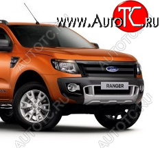 6 949 р. Защитная сетка в бампер (ячейка 4х10 мм.) Alfeco Премиум Ford Ranger DoubleCab дорестайлинг (2011-2016) (Чёрная)  с доставкой в г. Йошкар-Ола