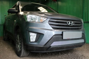 Защитная сетка радиатора в бампер (ячейка 4х10 мм) Стрелка11 Премиум Hyundai Creta GS дорестайлинг (2015-2019) ()