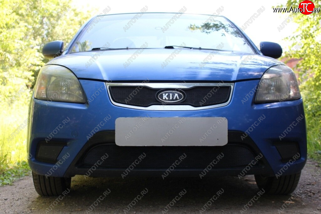 2 969 р.      Защита радиатора KIA RIO 2009-2011 black верх  KIA Rio  2 JB (2009-2011) рестайлинг седан, рестайлинг, хэтчбэк 5 дв. (черная)  с доставкой в г. Йошкар-Ола