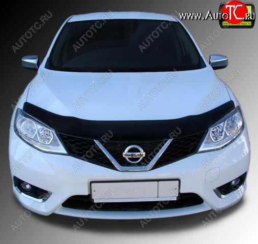 1 329 р. Дефлектор капота SIM Nissan Tiida 2 хэтчбек C12 (2011-2019)  с доставкой в г. Йошкар-Ола