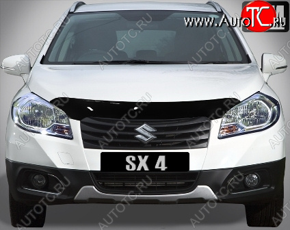 2 699 р. Дефлектор капота SIM Suzuki SX4 JYB, JYA хэтчбэк дорестайлинг (2013-2016)  с доставкой в г. Йошкар-Ола