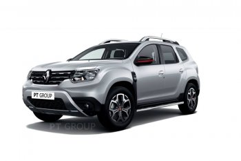 18 089 р. Защита порогов (прямая, Ø63 мм) Petroil Tuning  Renault Duster  HM (2021-2024) рестайлинг (полированная нержавейка)  с доставкой в г. Йошкар-Ола. Увеличить фотографию 1