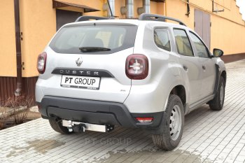 18 399 р. Фаркоп (с нержавеющей накладкой) Petroil Tuning Renault Duster HM рестайлинг (2021-2024) (Без заглушки )  с доставкой в г. Йошкар-Ола. Увеличить фотографию 2