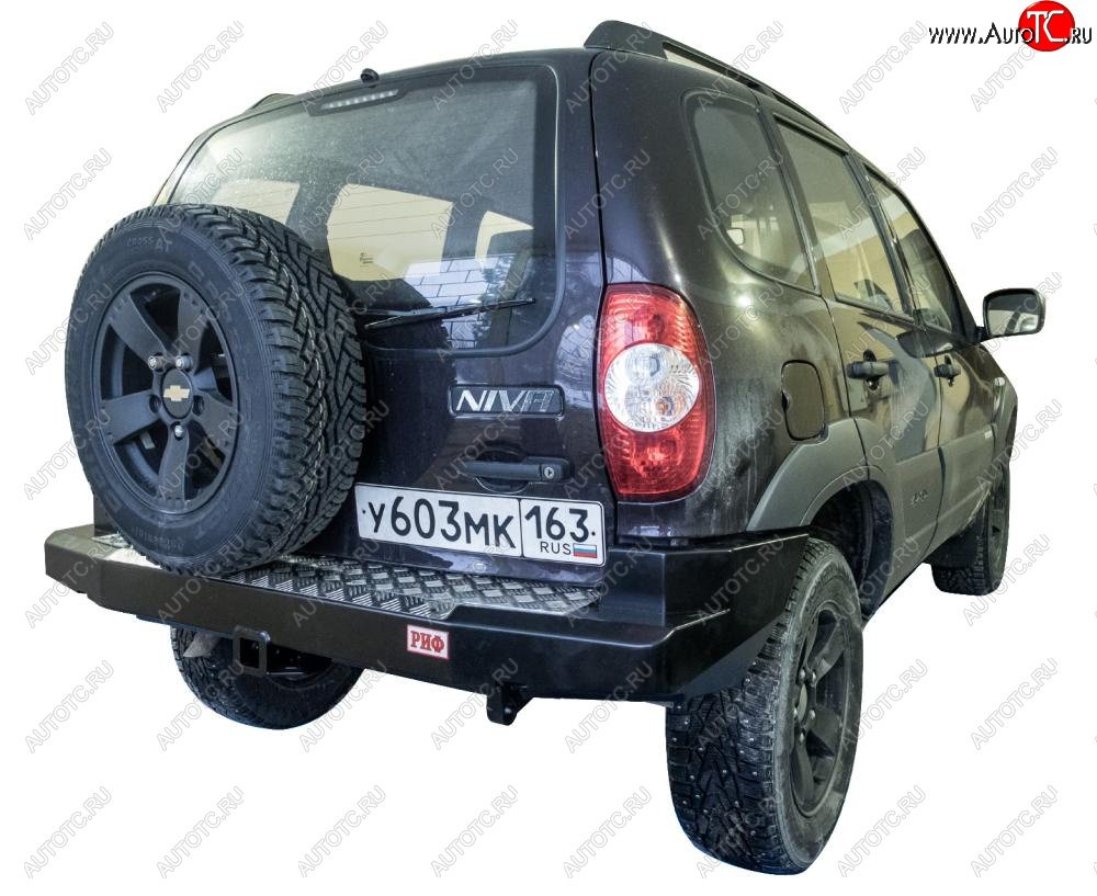 37 649 р. Бампер задний силовой РИФ Chevrolet Niva 2123 дорестайлинг (2002-2008) (С квадратом под фаркоп)  с доставкой в г. Йошкар-Ола