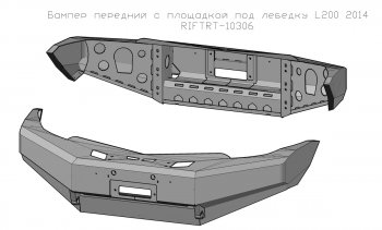 45 999 р. Бампер передний силовой РИФ Mitsubishi L200 4  дорестайлинг (2006-2014) (С защитой бачка омывателя)  с доставкой в г. Йошкар-Ола. Увеличить фотографию 3